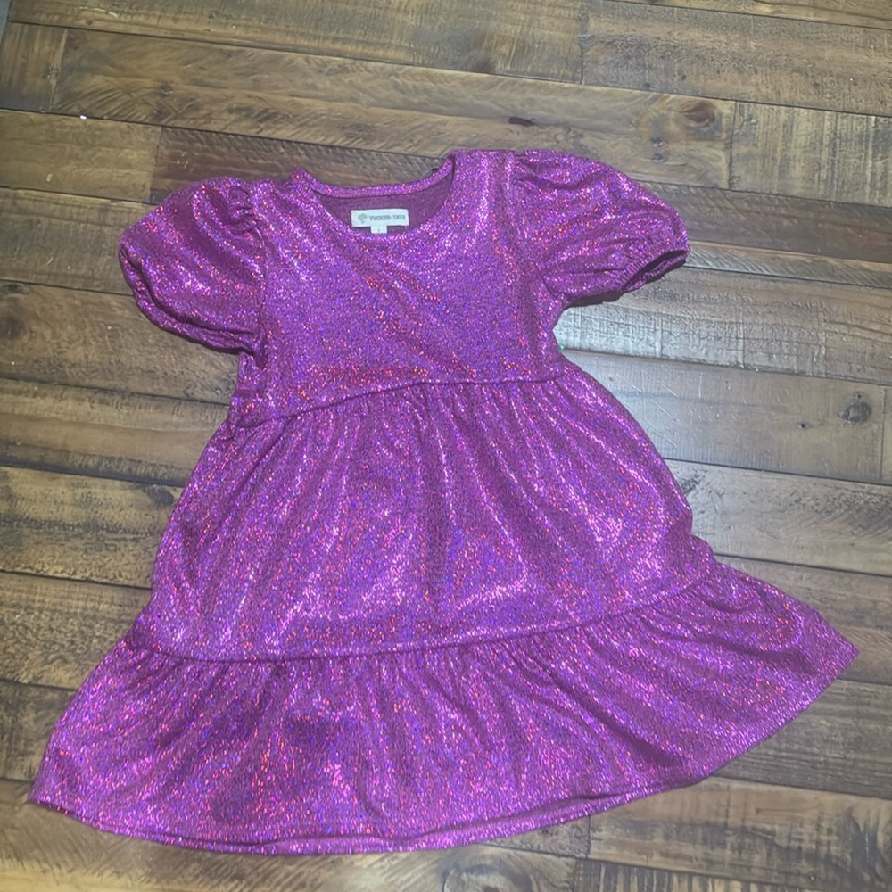Toddler 3t party dress Tucker and Tate pink holographic